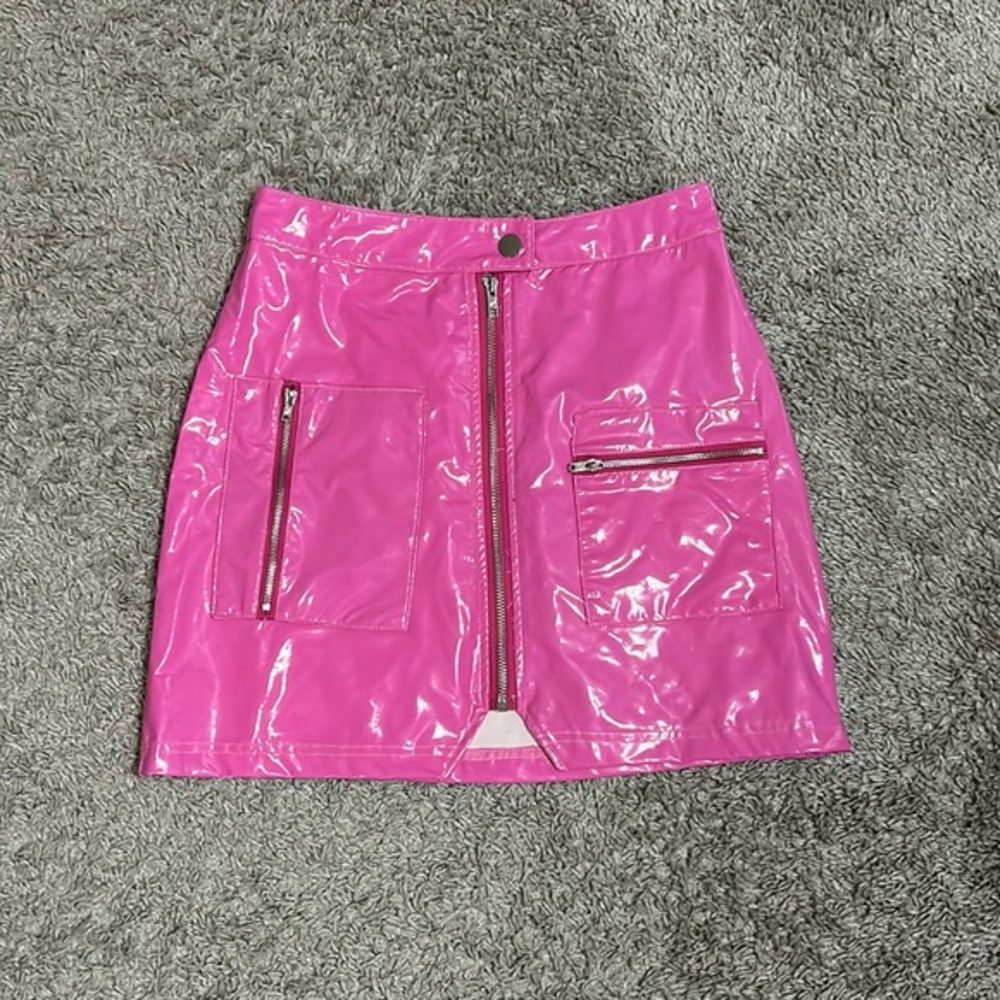 Barbie Pink Faux Latex Skirt Size XS